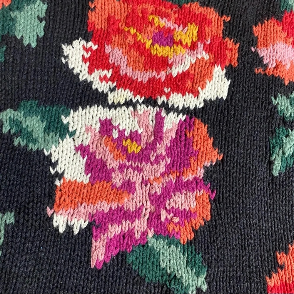 Vintage Paul Harris Ramie Cotton Floral Knit Crew Neck Sweater M Cottagecore - Picture 10 of 16